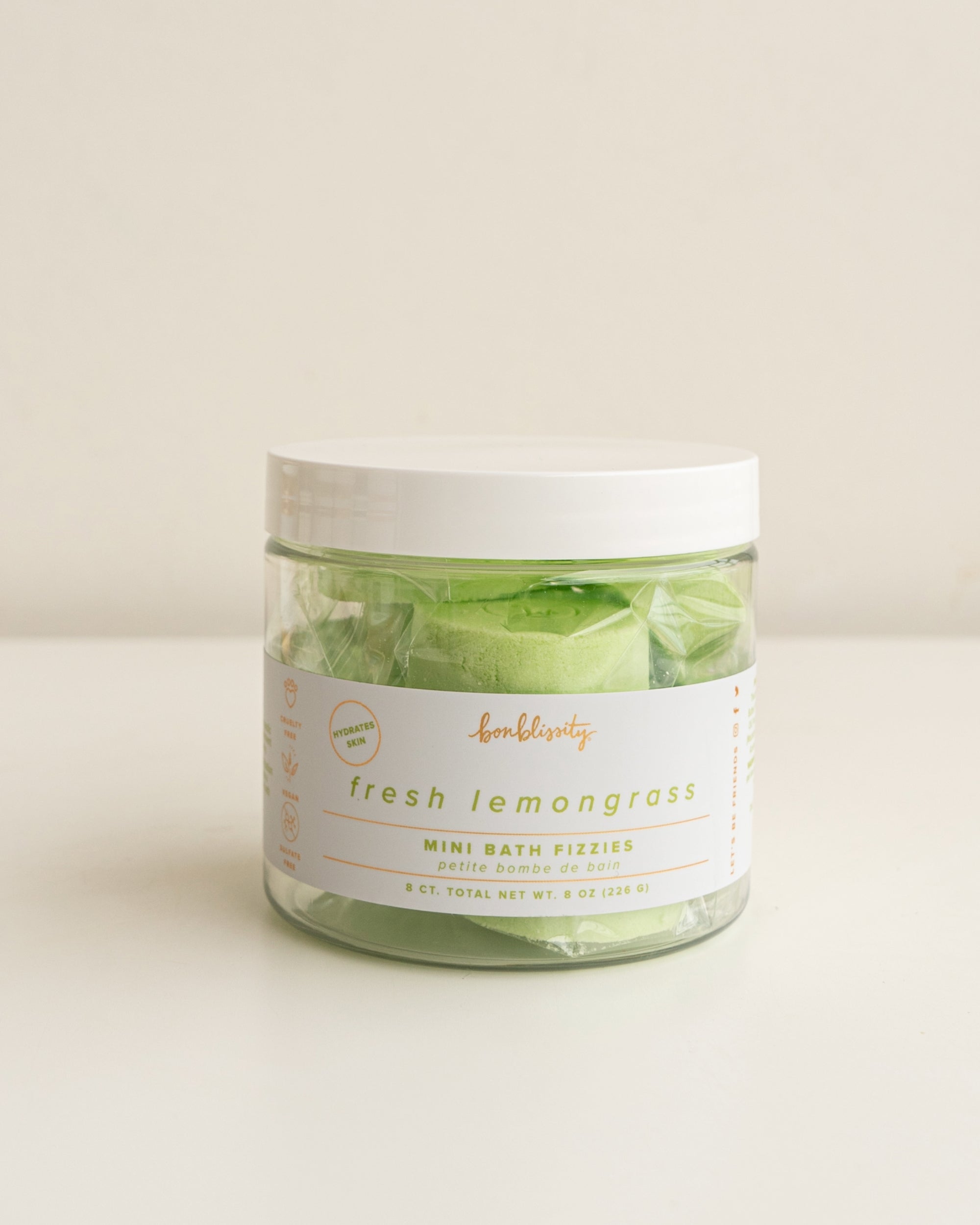 Mini Bath Fizzies (8 pc) - Fresh Lemongrass
