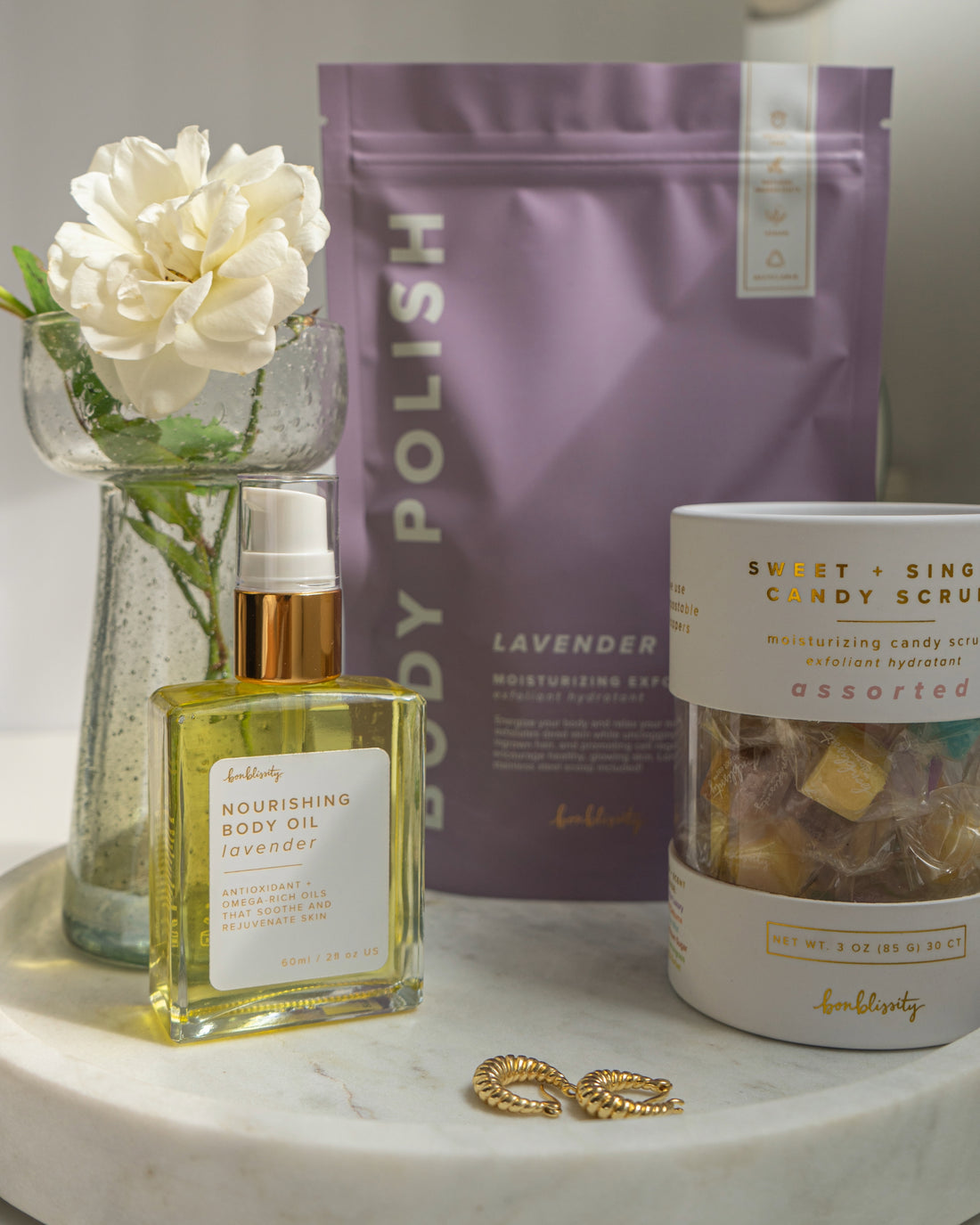 Love Yourself 💖 Self-care Kit: 1 assorted candy scrub + 1 Body Oil + 1 Body Polish