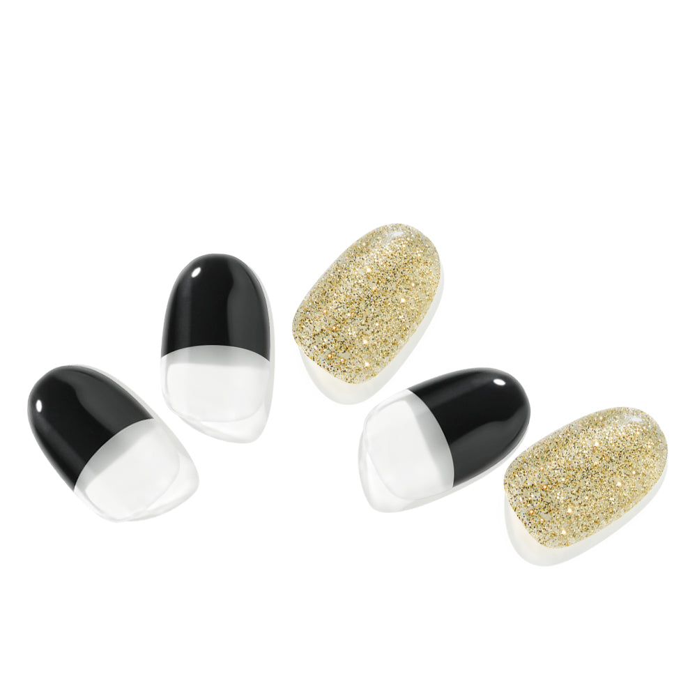 ÉDGEU16 Glam Black French | Gel Nail Sticker